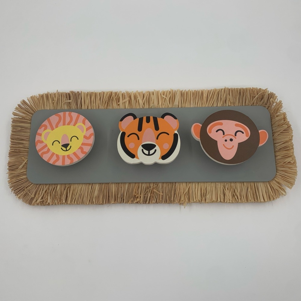 Tiny Dreamers Zoo Animal Hooks Wall‎ Decor Hanging Coats Backpacks Hats Tiki